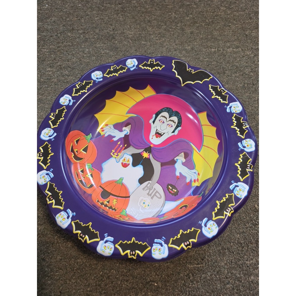 Vintage Ullman DRACULA BOWL Halloween Trick or Treat Candy Vampire Ghosts 14.5"